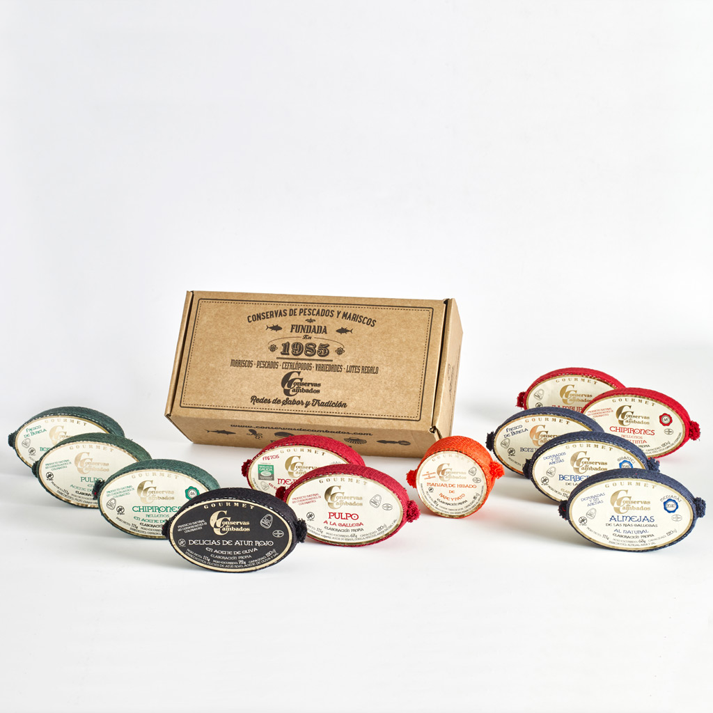 12 conservas gourment in caja kraft